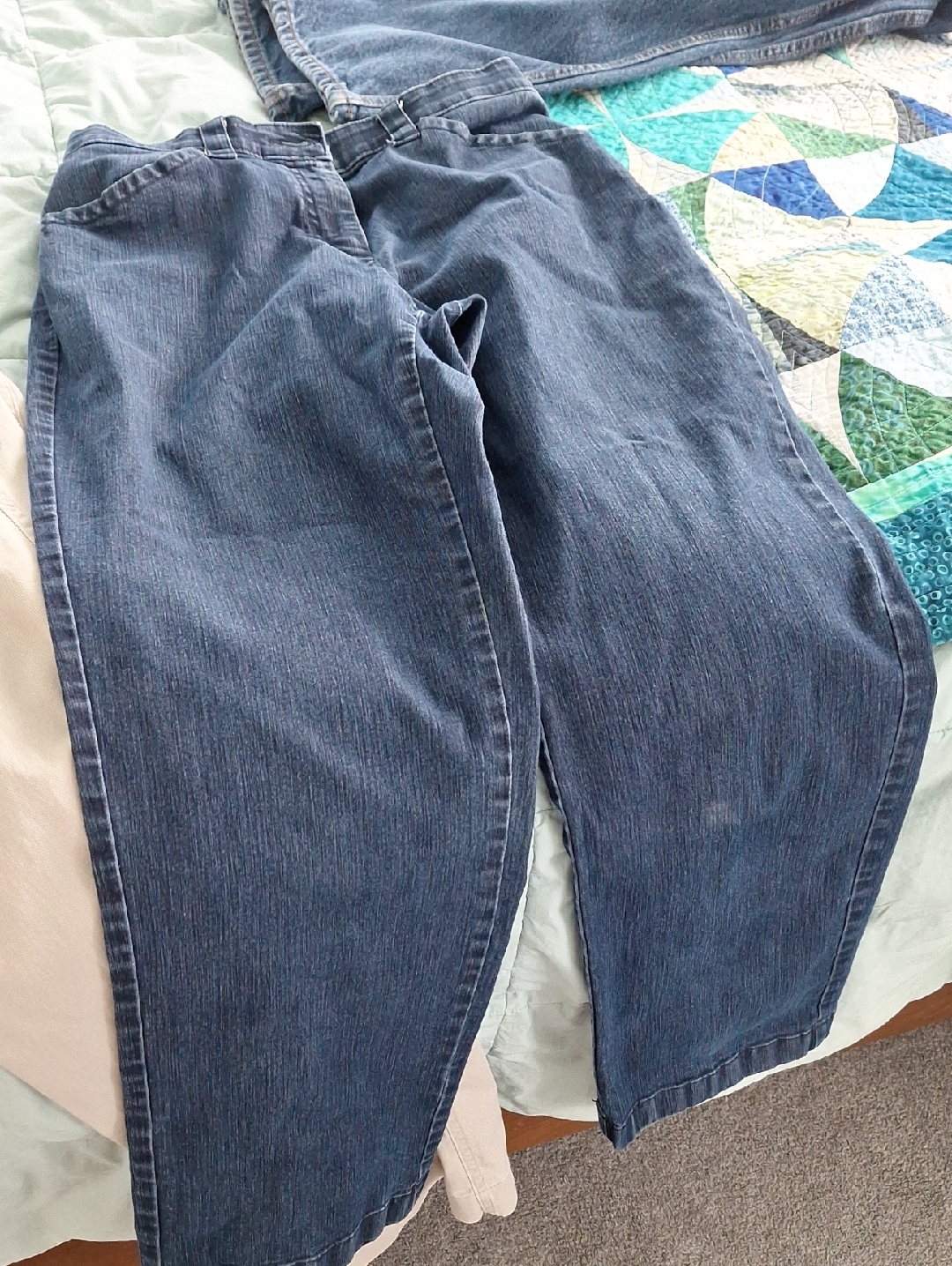 LL Bean WideLeg Indigo Denim Trousers